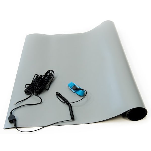 ESD Anti-Static High Temperature Table Mat Kit, 16 In. x 24 In., Gray